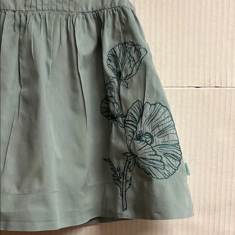 DKNY Kids Green Dress with Floral Embroidery Size 12M - Picture 4 of 10